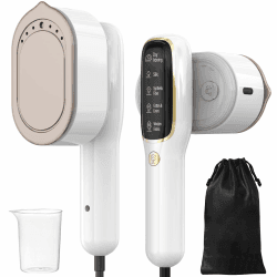 1000W Steamer Dampfglätter,Tragbare Reise Dampfglätter,2-in-1 Reisebügeleisen(100-240V),mit 100 ml Wassertank e 5 Dampfstufen für Zuhause Reisen Angebot bei HelloDeals