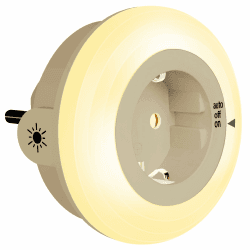emotionlite Nachtlicht Steckdose mit Dämmerungssensor, LED Nachtlampe Kinder Schutzsteckdose mit Helligkeitssensor, Auto/OFF/ON mit Lichtsensor 3 Helligkeit Einstellbar,warmweiß 2700K 1 Stück Angebot bei HelloDeals