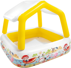 Intex 57470NP - Aufblasbarer Aquarium-Pool mit abnehmbarem Sonnendach, Vinyl, Mehrfarbig, 157x157x122 cm Angebot bei HelloDeals