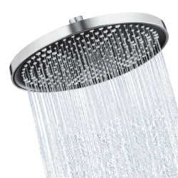 KES Duschkopf Regendusche 10 Zoll, Regenduschkopf Duschbrause Dusche Anti-Kalk Kopfbrause Rund Regendusch, J314S10-CH 10 Zoll Schwarz und Chrom Angebot bei HelloDeals