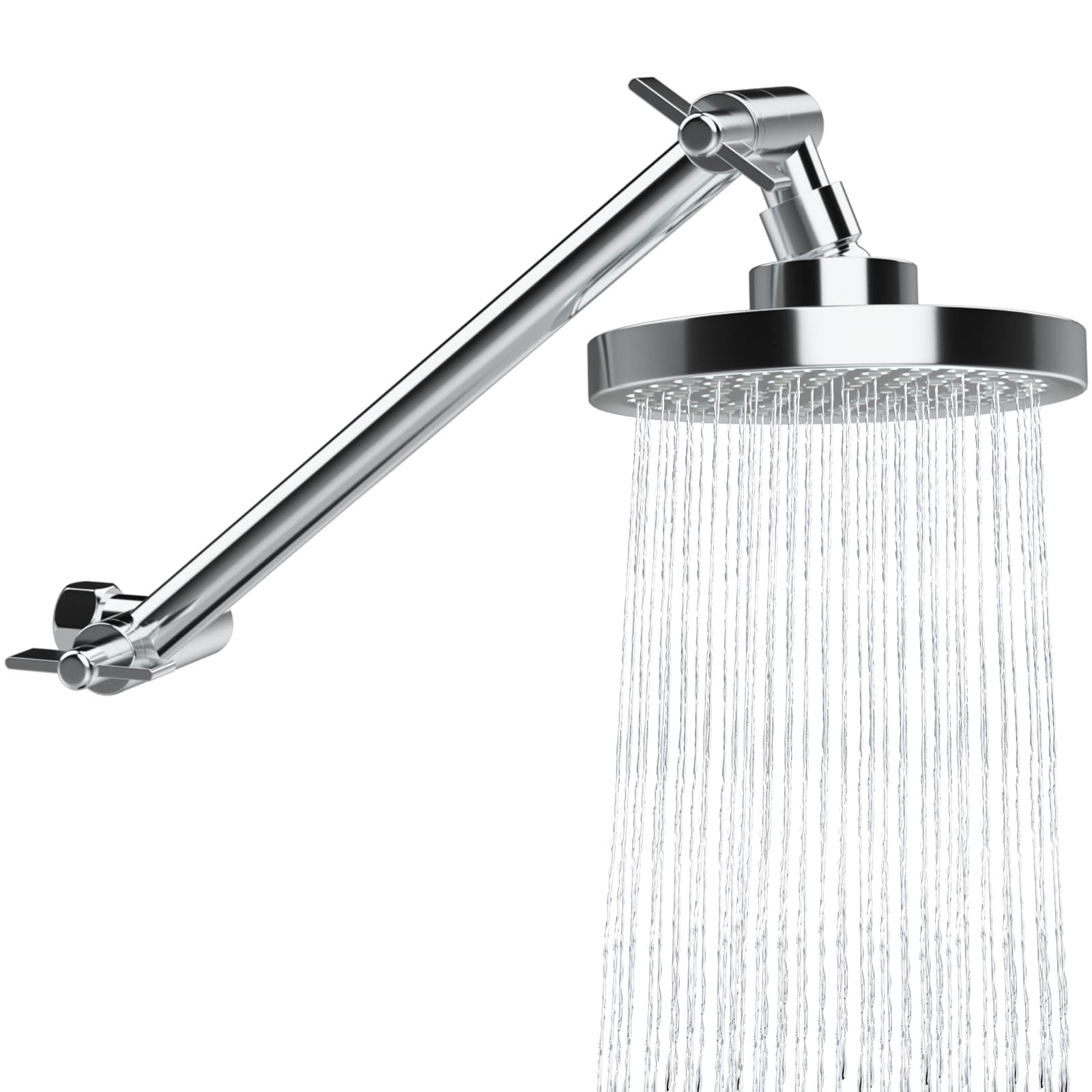 Regendusche Duschkopf mit Verlängerungsarm 27,9 cm, mit Universal-Anschluss an Duschköpfe, Duschkopf-Verlängerung mit Verriegelungsgelenk, Runde Duschbrause, Brausekopf mit Antikalk-Funktion Angebot bei HelloDeals