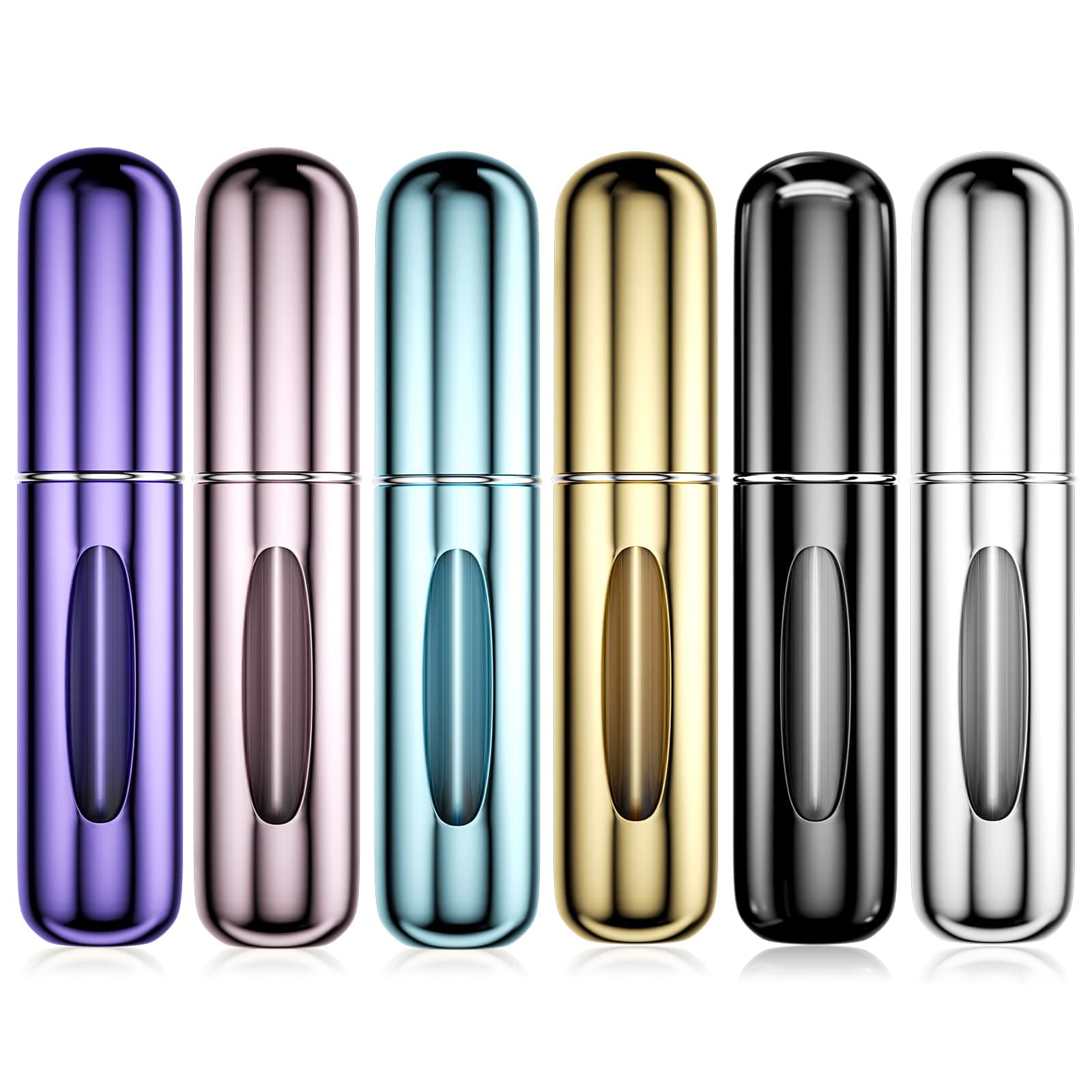 Newaner 6 Stück 5ml Parfümzerstäuber, Nachfüllbarer Parfüm Zerstäuber Taschenvernebler, Portable Mini Parfüm-Sprühflasche, Parfümzerstäuber mit Sichtfenster Gut für Spaziergänge, Reisen und Ausgehen Angebot bei HelloDeals