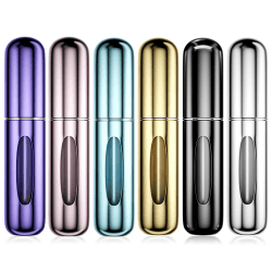 Newaner 6 Stück 5ml Parfümzerstäuber, Nachfüllbarer Parfüm Zerstäuber Taschenvernebler, Portable Mini Parfüm-Sprühflasche, Parfümzerstäuber mit Sichtfenster Gut für Spaziergänge, Reisen und Ausgehen Angebot bei HelloDeals
