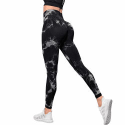 Scrunch Butt Leggings Damen High Waist Sport Leggings Booty Scrunch Lang Seamless Yoga Gym Hosen Push Up M A Tie Dyed Schwarz Angebot bei HelloDeals