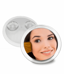 Fantasia® Beauty Kosmetikspiegel mit 5-facher Vergrößerung – Sicherer Halt durch 2 Saugnäpfe – Perfekt zum Schminken & Rasieren – Ø 15 cm – Vergrößerungsspiegel ohne Bohren für Bad, Dusche & Reisen 16L x 16B cm Angebot bei HelloDeals