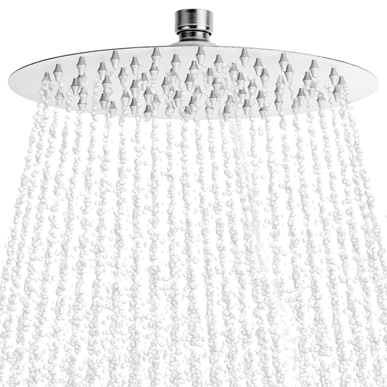 QWORK® Regen-Duschkopf Ø 20 cm, 360° Verstellbarer Duschkopf, Runder Duschkopf Angebot bei HelloDeals