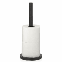 kela Toilettenpapier Aufbewahrung Carta, 37 cm, Toilettenpapierhalter stehend für 3 Ersatzrollen, Edelstahl Klopapierhalter ohne Bohren, schwarz matt Schwarz 15 x 15 x 37 cm Angebot bei HelloDeals