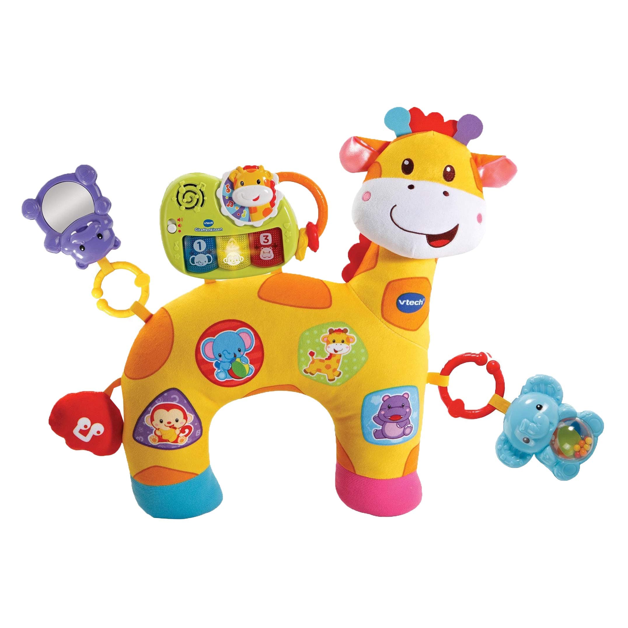 Vtech Baby Giraffenkissen – Niedliches Kissen zum Kuscheln, Spielen in Bauchlage und Rasseln – Für Kinder von 0-24 Monaten Angebot bei HelloDeals