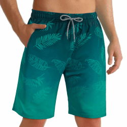ELETOP Badehose Herren Schnelltrocknend Badeshorts für Männer Boardshorts Surfen Strandhose Schwimmhose mit Meshfutter Verstellbarem Tunnelzug Grüner Farbverlauf 01 3XL Angebot bei HelloDeals