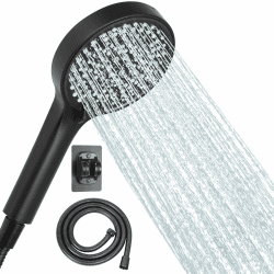 Duschkopf Wassersparend, 125mm Duschkopf mit 1.5M Schlauch und Halterung, Duschkopf Groß mit 6 Strahlarten, Duschbrause für Duschkopf, Handbrause Duschbrause für Bade, Duschkopf (schwarzer Satz) Schwarzes Set Angebot bei HelloDeals