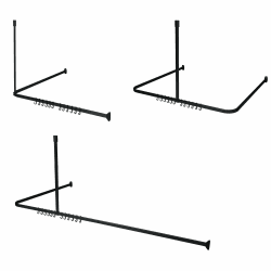Sealskin Easy Roll Duschvorhangstange, Komplett-Set inkl. Duschstange, Deckenbefestigung und Ringe, Duschvorhanghalterung zur Montage auf Maß, L-Form, U-Form und Ecke möglich, Aluminium, Schwarz Schwarz Duschvorhangstange Angebot bei HelloDeals