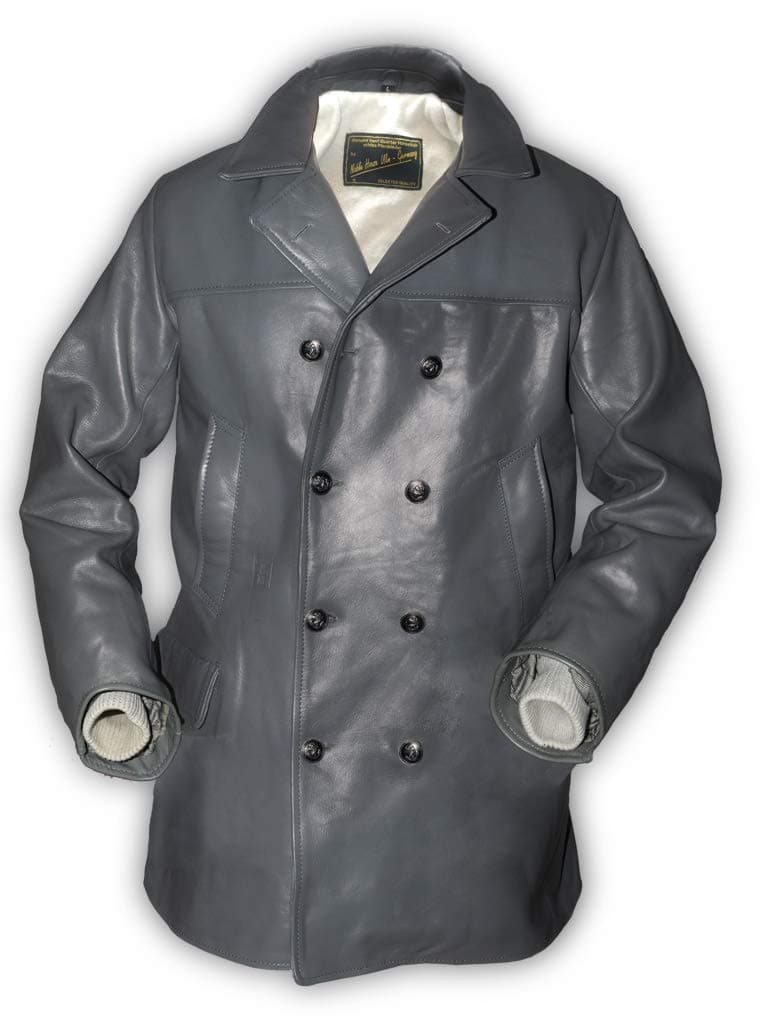 Noble House U-Boot Herren Ledermantel Lederjacke grau Rinderleder L Grau Angebot bei HelloDeals
