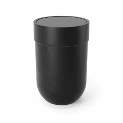 Umbra Touch Abfalleimer mit 6 L Fassungsvermögen und Schwingdeckel – Kosmetikeimer und Papierkorb für Badezimmer und Kleine Räume – Modernes, Glattes Design mit Soft Touch Textur, Schwarz Angebot bei HelloDeals