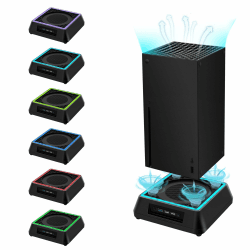 Mcbazel Xbox Series X Lüfter mit RGB-Licht – Einstellbarer USB Lüfter Ständer, Console Halterung & Gaming Zubehör mit LED-Anzeige, USB 3.0 & 2.0 Ports für Xbox Series X Angebot bei HelloDeals
