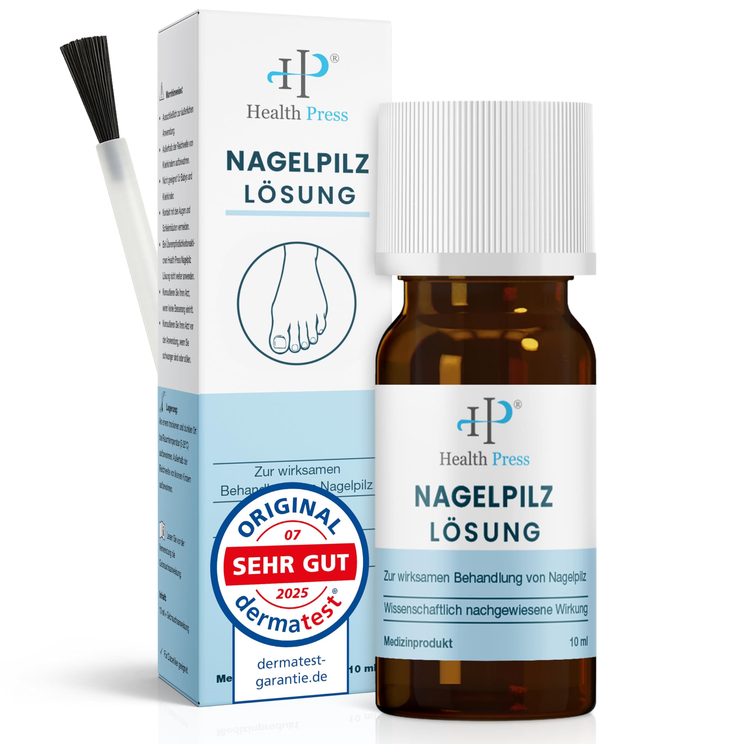 Health Press Nagelpilz Lösung – Wissenschaftlich nachgewiesene Wirkung – 10ml Anti Nagelpilz Liquid – Effektiver Nagellack für Füße & Hände – Medizinprodukt zur wirksamen Behandlung von Nagelpilz Angebot bei HelloDeals