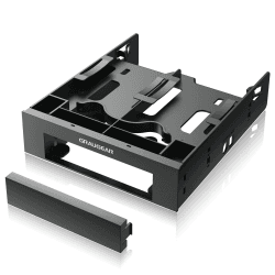 GRAUGEAR 5,25" Einbaurahmen für 2x2,5 Zoll SSD/HDD + 1x 3,5 Zoll Laufwerk, Anti-Vibrationsrahmen für PC Gehäuse Passend für 5,25 Zoll Schacht Angebot bei HelloDeals