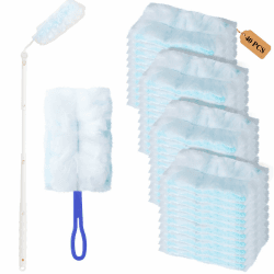 42 Stück Swiffer Staubmagnet Nachfüllpack Set,Swiffer Staubwischer mit 2 Handgriff, Staubwedel für Swiffe Duster Tücher, Reinigungsstaub Staubtuch Nachfüllung für Tierhaare Blau Angebot bei HelloDeals