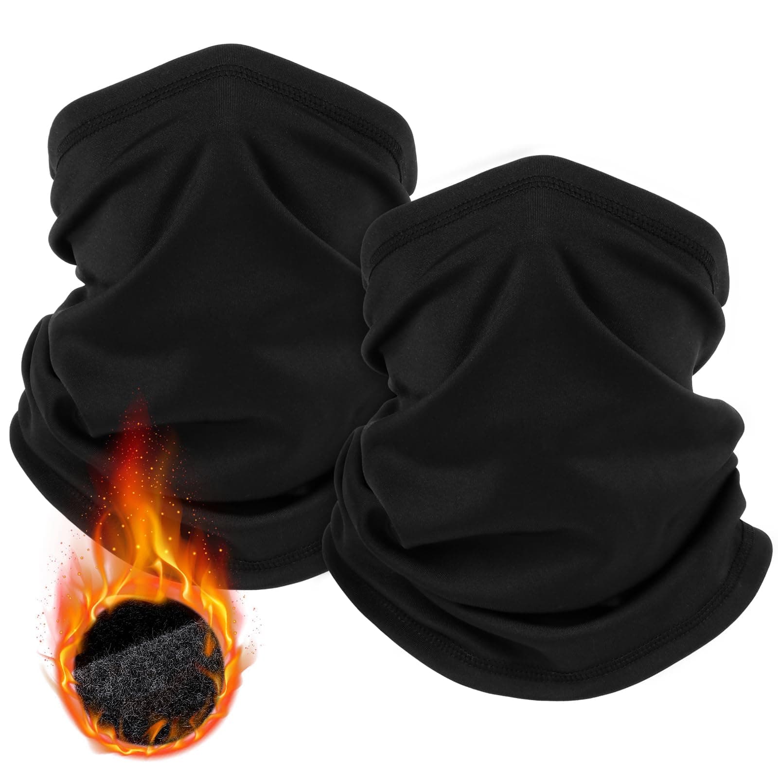 2 Stück Schlauchschal Herren und Damen,Winddicht Warm Winter Loop Schal Halswärmer Halstuch Ski Maske für Outdoor Skifahren Motorrad Laufen Radfahren Fahrrad Schwarz + Schwarz Angebot bei HelloDeals