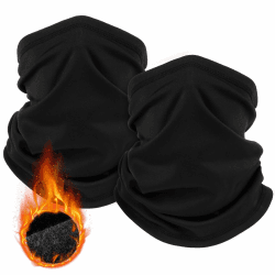 2 Stück Schlauchschal Herren und Damen,Winddicht Warm Winter Loop Schal Halswärmer Halstuch Ski Maske für Outdoor Skifahren Motorrad Laufen Radfahren Fahrrad Schwarz + Schwarz Angebot bei HelloDeals