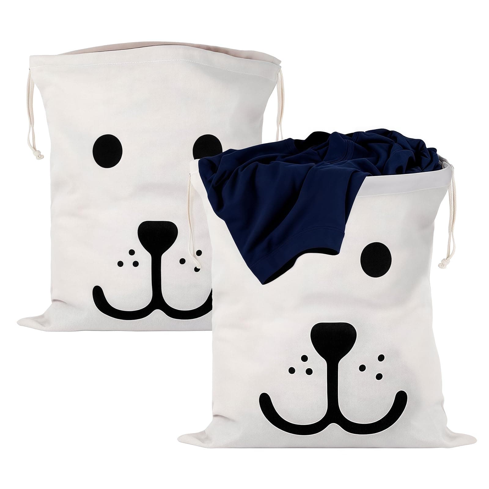 2 Stück Wäschesack Reise 50 x 60 cm Wäschebeutel Reise mit Kordelzug, Baumwolle Wäschebeutel Schmutzwäsche Großes für Kleidung Spielzeug Reisen Aufbewahrung von Schmutzwäsche Aufbewahrungsbeutel Weiß Angebot bei HelloDeals