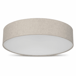 REV Deckenlampe - LED Deckenleuchte rund 50cm mit Stoff-Lampenschirm im Vintage-Look – ideal für Schlafzimmer & Wohnzimmer, taupe Taupe Ø 50 cm Angebot bei HelloDeals