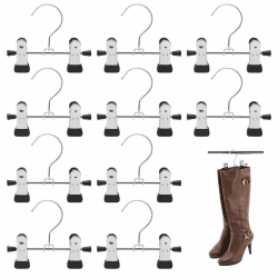10 Stück Wäscheklammern Klammerhaken Multifunktional Metall Kleiderbügel Clips Anti-Rutsch Kleiderbügel 360° Drehbar Edelstahl Haken Stiefelbügel für Hosen Schuhe Angebot bei HelloDeals