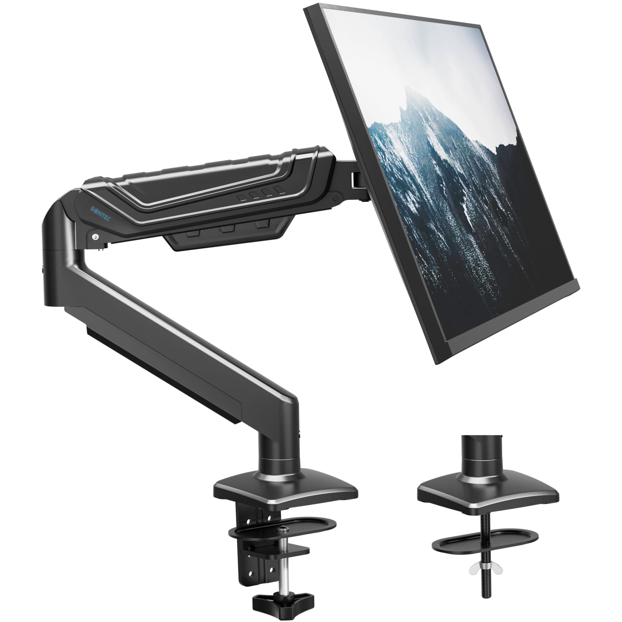 BONTEC Monitor Halterung mit Gasfeder für 15-34 Zoll bis 12kg, Höhenverstellbar & 360° Schwenkbar, Neigbar, Drehbar, VESA 75/100, mit Kabelmanagement für Home Office und Gaming Angebot bei HelloDeals