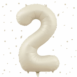 Beige Luftballon 2,Zahlen Luftballon Beige, 40 Zoll Weiß Creme Folienballon 2，101cm Sandweiß Zahlenballon 2 Helium Ballon Luftballon 2 Geburtstag für 2 Jahre Geburtstagsdeko Kinder Mädchen Junge Beige zahl 2 Angebot bei HelloDeals