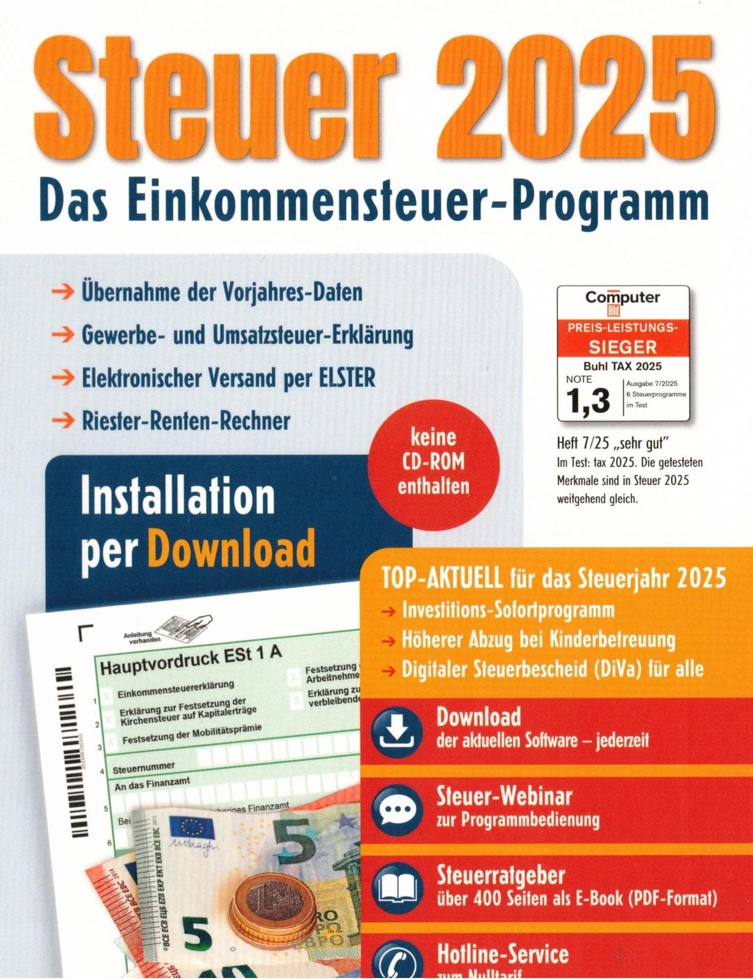 Aldi Steuer 2025 für die Steuererklärung 2025 am PC. Steuerprogramm 2025 - Freischalten per Aktivierungscode. Angebot bei HelloDeals