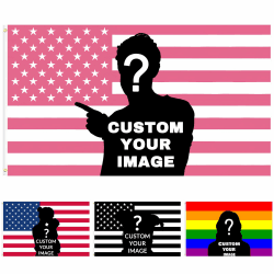 Personalised Flag, 2 × 3/3 × 5/4 × 6/5 × 8 FT Fahne selbst gestalten für Geburtstage, Feiertage, Weihnachten, Wohnzimmer, Schlafzimmer, Dekoration Pink Flag Angebot bei HelloDeals