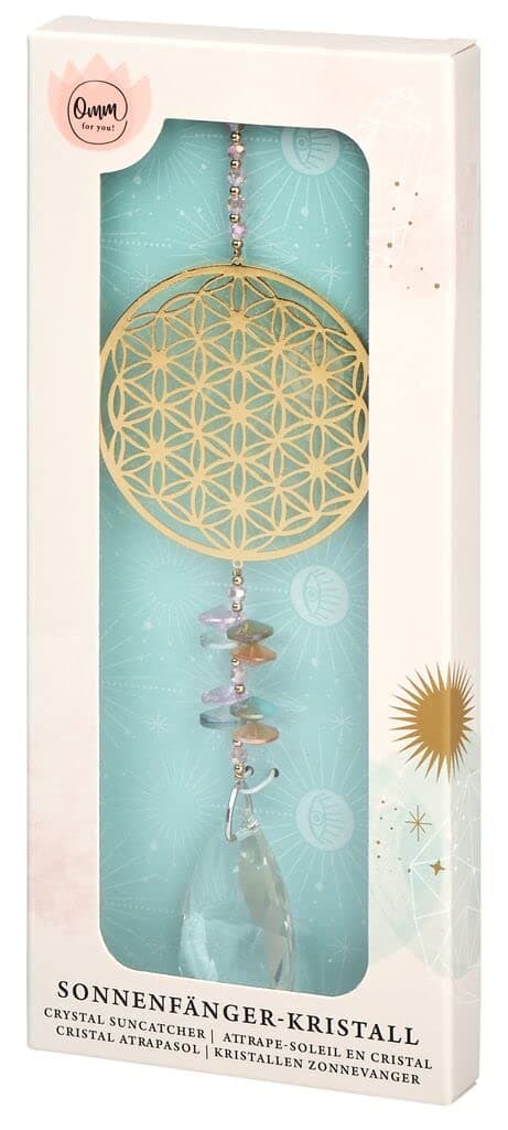 moses. Omm for You Sonnenfänger, Hängende Fensterdeko, Windspiel aus Kristallglas mit goldenen Akzenten, 29 cm lang, Gold Angebot bei HelloDeals