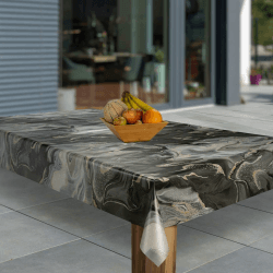 laro Wachstuch-Tischdecke Abwaschbar Garten-Tischdecke Wachstischdecke PVC Plastik-Tischdecken Eckig Meterware Wasserabweisend Abwischbar G03, Muster:Marmoriert Schwarz Beige Grau, Größe:100x140 100 x 140 cm (Rechteckig) Marmoriert Schwarz Beige Grau Angebot bei HelloDeals