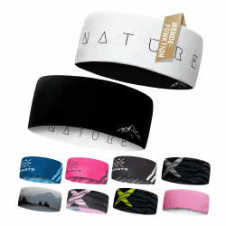 Atmungsaktives Sport Stirnband Damen & Herren - schnelltrocknendes Kopfband zum Wenden - leichtes & elastisches Haarband, winddichtes Schweißband Stirn Stirnband (schwarz/weiß) Angebot bei HelloDeals