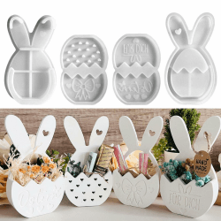 Silikonformen Gießformen Ostern, 4 Stück Silikonform Ostern Anhänger Silikonform Hase Gips Zum Gießen Ostern Silikon form Frühling Giessformen Silikon Ostern für Geldgeschenke (A) Angebot bei HelloDeals