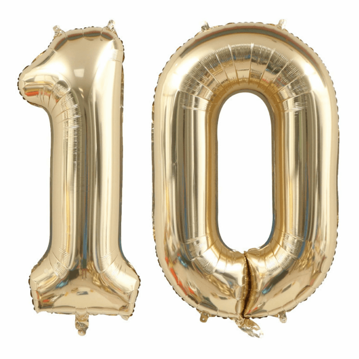 Luftballon 10 Geburtstag Zahl, 40 Zoll Gold Creme Folienballon, Riesenzahl Ballon für Mädchen Junge Geburtstag Party Dekoration Jahrestag Dekorationen Gold 10 Geburtstag Zahl Angebot bei HelloDeals