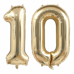 Luftballon 10 Geburtstag Zahl, 40 Zoll Gold Creme Folienballon, Riesenzahl Ballon für Mädchen Junge Geburtstag Party Dekoration Jahrestag Dekorationen Gold 10 Geburtstag Zahl Angebot bei HelloDeals