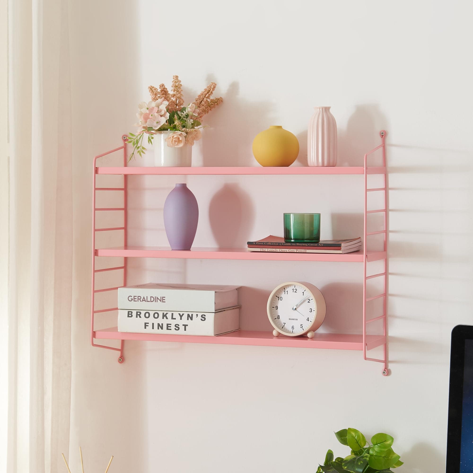 [en.casa] Modulares Wandregal Strängnäs Metallregal Rosa Hängeregal mit 3 Regalböden Badregal Küchenwandregal Wandablage Wohnzimmer Rosa 1 Angebot bei HelloDeals