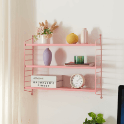 [en.casa] Modulares Wandregal Strängnäs Metallregal Rosa Hängeregal mit 3 Regalböden Badregal Küchenwandregal Wandablage Wohnzimmer Rosa 1 Angebot bei HelloDeals