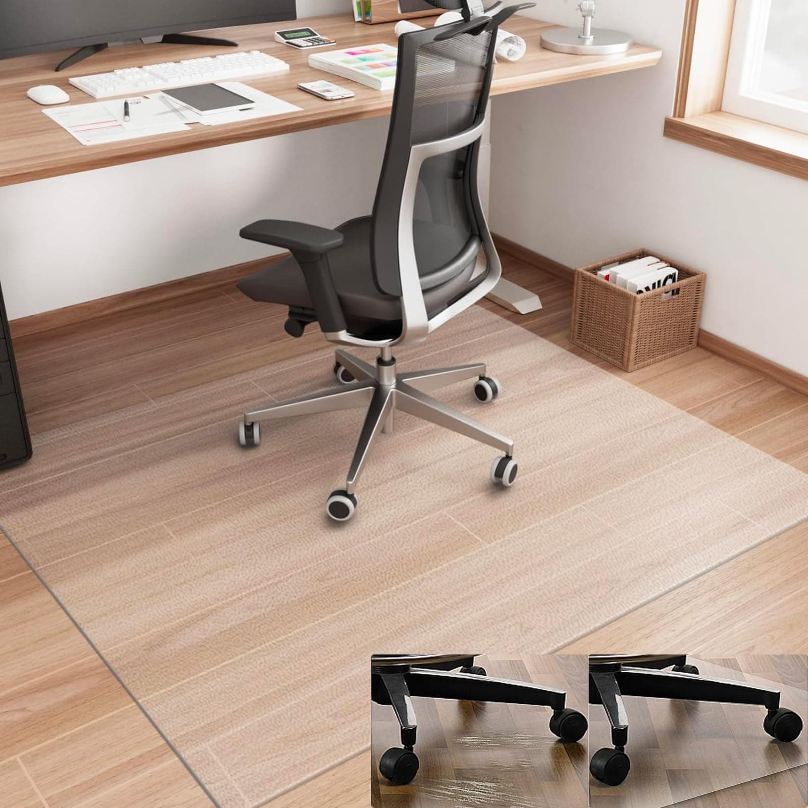 Artwelt Bodenschutzmatte Bürostuhl Transparent 1.5mm Schreibtischstuhl Unterlage Bodenmatte Bürostuhlunterlage Stuhlunterlage Stuhlmatte (40cm X 60cm) 40.0 Zentimeter 60.0 Zentimeter Angebot bei HelloDeals