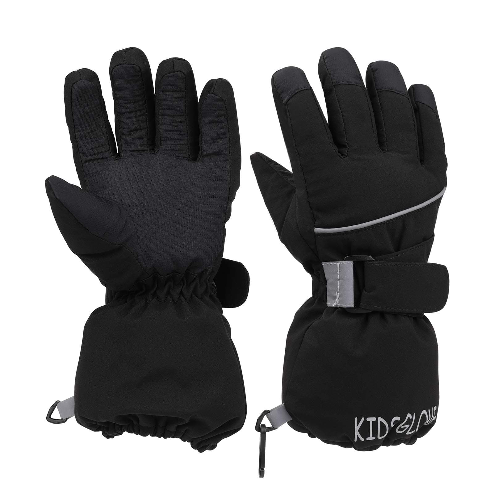Kinder Skihandschuhe, Snowboard Handschuhe Schneehandschuhe wasserdichte und Winddichte Winter Fäustlinge für 4-14 Jahre Mädchen und Jungen Skifahren Snowboard Reiten Laufen Wandern Radfahren M ( 7-10 Jahre alt) Schwarz Angebot bei HelloDeals