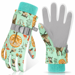Kinder Winddicht Winterhandschuhe Warm Skihandschuhe Wasserdicht für 4-12 Jahre Mädchen Jungen Fahrradhandschuhe Outdoor Snowboarding S（4–6 Jahre） Grün Angebot bei HelloDeals