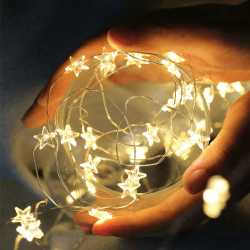 ENLACE Lichterkette Sterne, 2M 20 LED Micro Stern Draht Lichterketten, Lichterkette Kinderzimmer Batteriebetrieb, Warmweiß Dekolicherkette für Kinderzimmer, Schlafzimmer, Hochzeit, Weihnachten Deko Stern 2M 20 LED Angebot bei HelloDeals