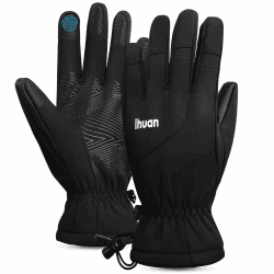 ihuan Winter Ski Handschuhe für Herren Damen, Fahrradhandschuhe Thermo, wasserdichte, warme Handschuhe für Schnee Touchscreen-Finger für Outdoor-Sport, Fahren, Wandern, Motorradfahren & Radfahren Schwarz M Angebot bei HelloDeals