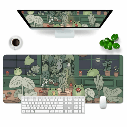 Grün Gaming Mousepad Schreibtischunterlage 800x300mm XL Mousepad Die Froschfamilie Großes Mauspad, Computer PC Professionelle Gamer Mousepad,Tastatur Pad Angebot bei HelloDeals