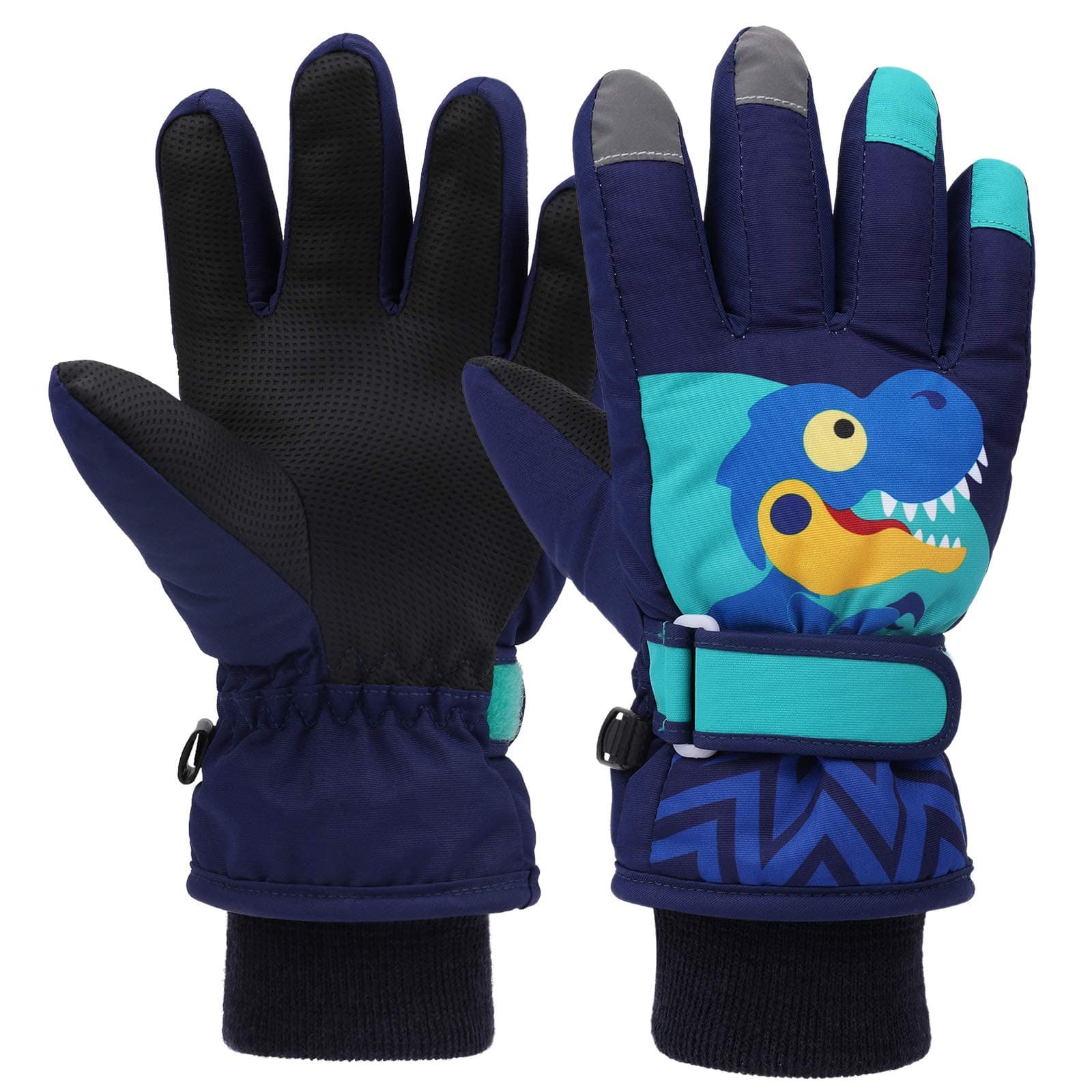 Kinder Skihandschuhe, Snowboard Handschuhe wasserdichte und Winddichte Winter Fäustlinge für 2-13 Jahre Mädchen und Jungen Skifahren Snowboard Reiten Laufen Wandern Radfahren S (4-6 Jahre alt) Dunkelblau Angebot bei HelloDeals