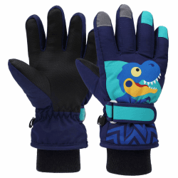 Kinder Skihandschuhe, Snowboard Handschuhe wasserdichte und Winddichte Winter Fäustlinge für 2-13 Jahre Mädchen und Jungen Skifahren Snowboard Reiten Laufen Wandern Radfahren S (4-6 Jahre alt) Dunkelblau Angebot bei HelloDeals