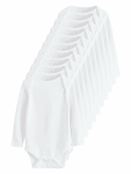 NEXT Baby Langärmelige Bodys, 10er-Pack 62-68 Weiß Angebot bei HelloDeals