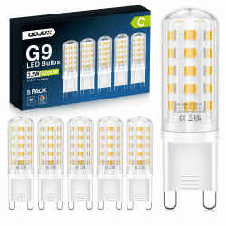 G9 LED Warmweiß 3.2W, 520LM Energieeffizienzklasse C LED Leuchtmittel Ersatz für 40W-50W Halogenlampe, 2700K G9 Glühbirne Kein Flackern, Nicht Dimmbar, Enegiesparende Kleine Birne 5er Pack Warmweiß 5 Pack Angebot bei HelloDeals