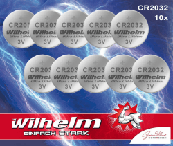 10 x Knopfzelle CR2032 Wilhelm Batterie Lithium 3V CR 2032 Industrieware CR2032 Pack of 10 Angebot bei HelloDeals