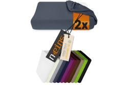 2er Pack Spannbezüge für Nackenkissen Gesundheitskissen 959.1234, M, 35-40x55-60 cm, anthrazit Blau-grau 35-40 x 55-60 cm Angebot bei HelloDeals